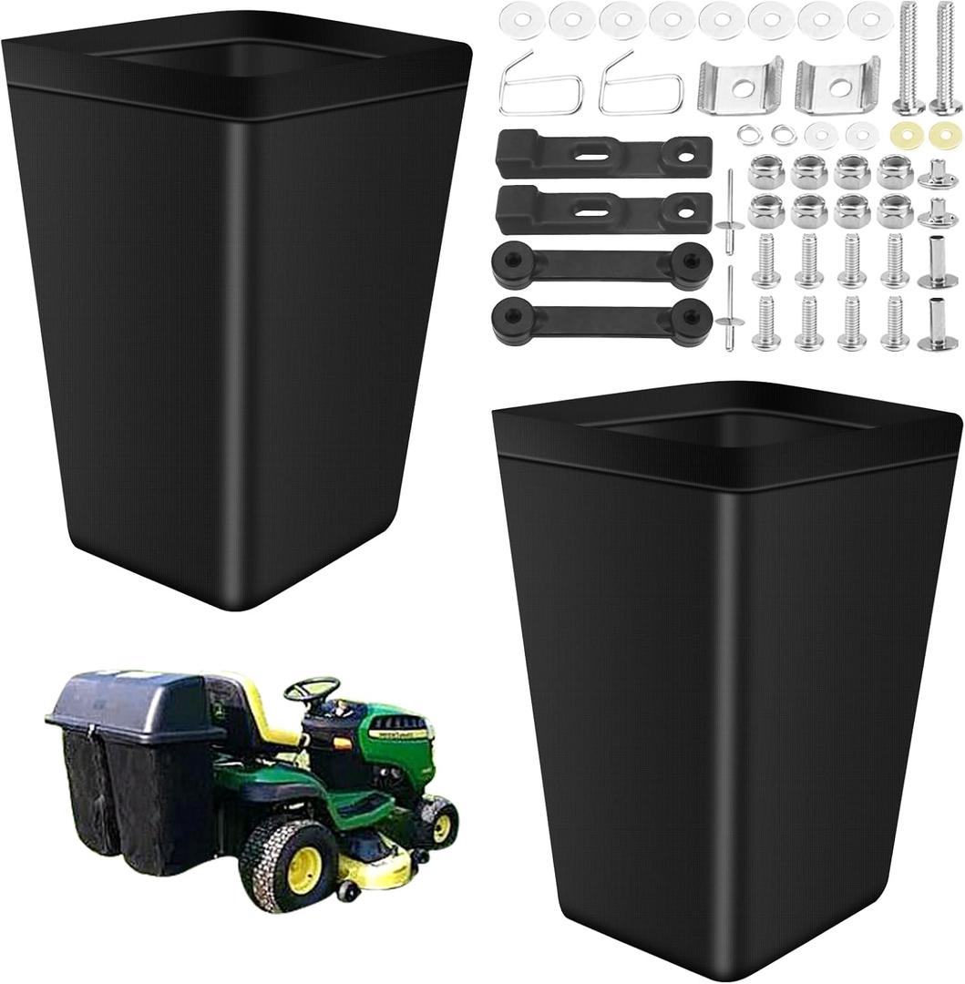 2 Set of AM122416 Grass Bag, Compatible with John Deere AM101602 Grass Bags, Fits Series 100 L110 X110 125 D100 LA120 Z225 & More