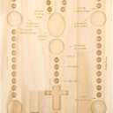 Vicenpal Rosary Making Tray Wooden Cross Bead Boards Religious Rosary Making Supplies 13.8 x 9.8 Inch Beading Design Tray & Organizer for Christian Jewelry Necklace DIY Board Tool