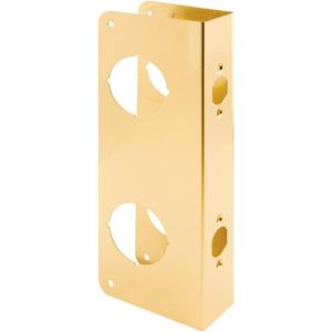Prime-Line U 9479 Brass Lock and Door Reinforcement Plate for 1-3/4 In. Thick Doors, Brass Finish (Single Pack)