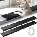 Wesiti 2 Pack Window Sill Protector, 36 x 4 x 1.2 Inch L Shaped Aluminum Alloy Non Slip Guard, Black Pet Anti Scracting Window Sill Cover with Double Sided Tape for Furniture Edge Protection