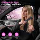 Go Brush Pro 2026, Cordless Hair Straightener Brush, Mini Hair Straightener with 4 Temperature Settings, Portable Hair Straightener Brush with MCH Heating and Ionic & Ceramic Care for Women (Black)