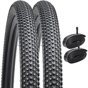 YUNSCM 2-PCS 26" Mountain Bike Tires 26x1.95/50-559 and 26" Bike Tubes Schrader Valve Compatible with Off Road Bike 26x1.90 26 x 1.95 26x2.0 Bicycle Tires and Tubes (Y-1087)