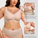 Gailife 3 Pack Nursing Bras for Breastfeeding Seamless V Neck Mesh Maternity Bra Comfort Pregnancy Sleep Bralette (M)