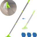 2 in 1 Scrub Cleaning Brush with 37 Long Extendable Handle,1 Stiff Bristle and 3 Sponge Brushes, Lightweigh Detachable Shower Scrubber for Cleaning Bathroom Shower Bathtub Glass Tile Floor