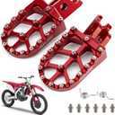 Dirt Bike Foot Pegs with Springs, Aluminum CNC, Pedals Rests for CR125/250 02-07, CRF150R 07-19, CRF250R 04-19, CRF250X 04-19, CRF450R 02-19, CRF450RX 17-19, CRF450X 05-19 (Red)