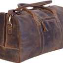 KomalC Leather Travel Duffel Bags for Men and Women Full Grain Leather Overnight Weekend Leather Bags Sports Gym Duffle