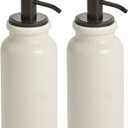iDesign Dispenser for Bathroom Vanity or Kitchen Countertop-Set of 2-Cream/Bronze Westport Soap Pump M2