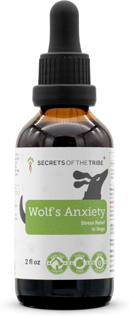 Wolf's Anxiety | Natural Herbal Dietary Supplement for Dogs | Support Stress Relief in Dogs | Alcohol-Free Extract, Chamomile, Lemon Balm, Lavender, Linden, Fennel 2 oz