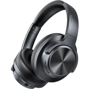 Hybrid Active Noise Cancelling Headphones, 130H Playtime, Wireless Over Ear Bluetooth Headphones, Hi-Res Sound, Deep Bass, Comfort Fit Ear Cups for Travel Home Office, Custom EQ via App, Black