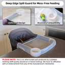 Clear Plastic Baby Dining Tray Compatible with Ingle-sina Fast Table Chair for Home & Restaurant Use, Portable Clip-On Feeding Tray for Hook-On High Chairs, Dishwasher Safe & BPA Free