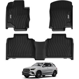 3W Floor Mats Fit for Benz GLE SUV 2020-2026(Not Fit for Coupe/W167), TPE All Weather Custom Fit Floor Liner for Benz GLE 5 Seats 350/450/450e/580/53 AMG/63 AMG S Accessories Car Mats