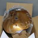 Modern Wave Pendant Light, 11" Black and Gold Dome Shade, LED Ceiling Light Fixture with Globe Bulb, Contemporary Hanging Light for Kitchen, Dining Room, Bedroom