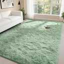 DweIke Fluffy Shaggy Area Rug, Green Plush Rugs for Living Room Bedroom, Soft Carpets for Kids Girls Boys Room, Extra Large Fuzzy Rug, Upgrade Non-Slip Rugs, 6 ft X 9 ft, Green