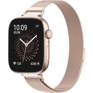 Ultra-Slim Milanese Loop Compatible with Apple Watch Band for women 42mm 41mm 40mm 38mm 46mm 45mm 44mm, 14mm Width Metal Mesh Strap with Strong Magnetic Lock, Lightweight Breathable Replacement Band for iWatch Series SE 11 10 9 8 7 6 5 4 3 2 1