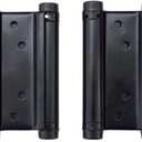 1 Pair 2 Pcs 4'' Stainless Steel Matte Black Double Action Spring Door Hinge for Saloon Cafe Door Shop