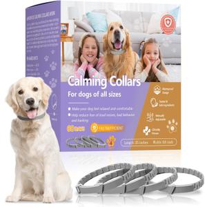 4 Packs Calming Collar for Dogs with Natural Pheromone | Dog Calming Collar Helps Reduce Unwanted Behavior | Stress Relief for Puppy & Adult Dogs, Waterproof Calm & Relaxation Lasts 60 Days