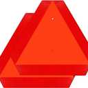2026 Upgraded Glow in The Dark Slow Moving Vehicle Sign, Aluminum Slow Moving Vehicle Triangle Signs, Suitable for Vehicles, Golf carts, Tractors, And Other Outdoor Accessories (Red with Mounting Bracket)