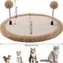 Cat Scratcher, Natural Sisal Scratching Pad with Spring Ball, Wooden Interactive Toy for Indoor Cats, Satisfies Scratching & Chasing Nature, Mental Stimulation, Boredom Relief for Kitten & Medium Cats