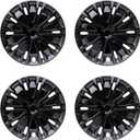 Hubcap Wheel Cover Replacement R14 Hub Caps Universal-Fit Steel Wheel Rim Cover ABS Material Exterior Accessories for Car Truck SUV -Set of 414-inch, Black