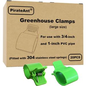 Greenhouse Clamps for3/4-1 Inch PVC Pipe, Greenhouse Hoops,Support Frame, Grow Tunnel,Plant Support Garden Stakes.For Fixing Plant Cover, Garden Plastic Sheeting, Film Row Cover, Net.