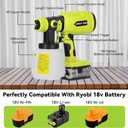 Cordless Paint Sprayer for Ryobi 18v BatteryHVLP Spray Paint Gun with Brushless Motor and Copper Nozzle, 200W Cordless Paint Sprayer for Home, Car, Furniture & Wall Painting (Battery Not Included)