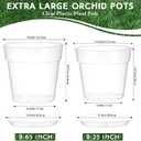 Baderke 3 Pack Clear Nursery Pot Plastic Nursery Pot Large Plant with Drainage Holes for Root Health Indoor Outdoor (9.25 Inches)
