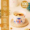 Nuanchu 100 Pack 9 oz Graduation Ice Cream Cups, Congrats Grad Disposable Dessert Bowls, Class 2026 Paper Snack Soup Cups for Hot or Cold Food Graduate Party Supplies(Graduation 2026,Red Blue)