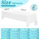 8 x YMHPRIDE 6 Pack White Polyester Tablecloths, 60 x102 inch, Rectangular, Classic, Solid, Wrinkle Resistant, Machine Washable, 6FT Table Covers for Wedding, Party, Banquet, Buffet