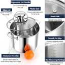 P&P CHEF 12 Quart Stainless Steel Stock Pot with Lid, Large Stockpot for Cooking Pasta Soup, Cookware for Induction Gas Electric Stoves, Visible Lid & Measuring Markings, Dishwasher Safe