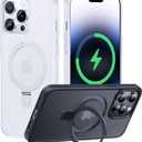 CASEKOO Designed for iPhone 14 Pro Max Case with Magnetic Invisible Stand [Military Drop Protection] [Compatible with MagSafe] Shockproof Slim Translucent Matte Promax Case 6.7 Inch, Translucent White