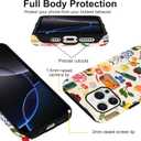 Summer Phone Cases for iPhone 16 Pro Max - Hybrid Duty 2 in 1 Full Body Rugged Shockproof Trendy Phone Cover, Coquette Phone Cases for Woman Girl - Lemon Fruit Flower Shell Aesthetic