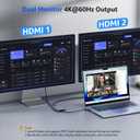 Acer 4-in-1 USB C Hub, Type C to Dual HDMI Adapter 4K@60Hz, HDMI Splitter for Dual Monitors with 100W PD Port, USB 3.0, Dual Monitor Adapter Compatible with Acer, Dell XPS, HP, MacBook Neo/Air/Pro