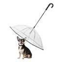 Enjoying Dog Umbrella for Small Dogs, Clear Dog Umbrella Leash, Rainproof Waterproof, Doggy Walking Rain Umbrella with Metal Chain, Small Pet Outdoor Rain Gear