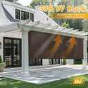 sunoff Outdoor Roller Shades, Cordless Patio Roller Up Blinds with Shade Cloth for Porch Gazebo Pergola Balcony Backyard, 2 Poles & 1 Fabric, Mocha, 96" Wx72 H