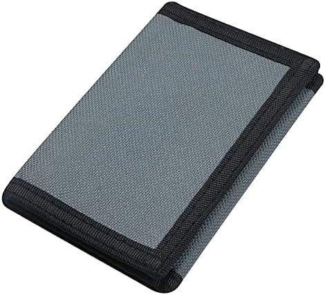 NEICY RFID Blocking Canvas Wallet for Men and Women - Camo Trifold Outdoor Sports Wallets with Magic Sticker for Teen Kids (Grey)