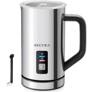Secura Milk Frother, Electric Milk Steamer Stainless Steel, 16.9oz/ 500ml Automatic Hot and Cold Foam Maker and Milk Warmer for Latte, Cappuccinos, Macchiato, 120V
