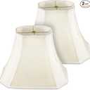 Glooglitter Set of 2 Bell Lamp Shade 6.25" x 8" Top 11" x 16" Bottom 12" High (Spider) Rectangle Cut Square Replacement Vintage Silk Lampshade for Table Floor Living Room Bedroom (White)