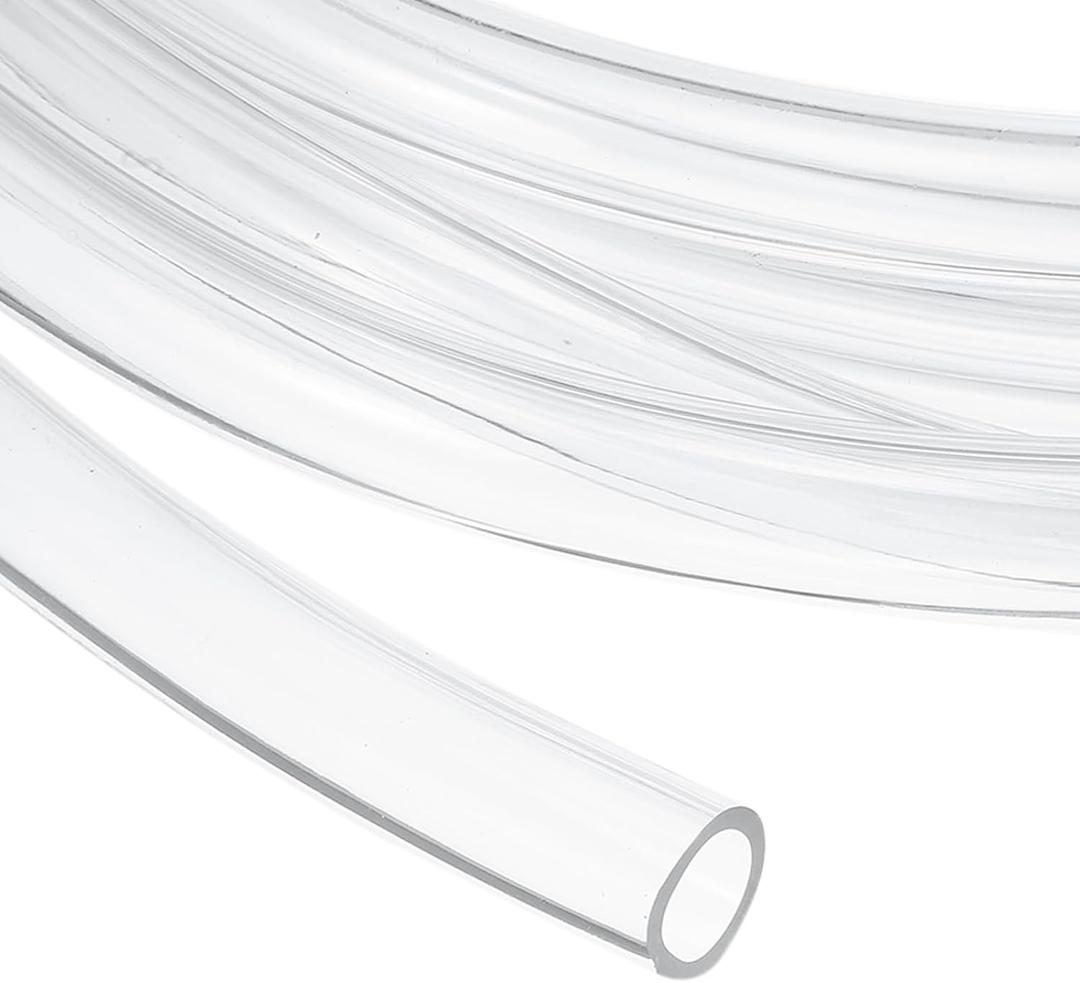 uxcell Clear PVC Tubing, 11mm ID x 13mm OD - 15ft PVC Tube Lightweight Vinyl Hose, Transparent Flexible Plastic Water Tubing for Air Oil Water Transfer Aquarium Irrigation