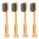 PONPACE Bamboo Electric Toothbrush Replacement Heads Compatible with Gleem, with Soft Charcoal Infused Bristles