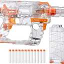 Nerf Modulus Ghost Ops Evader Motorized Blaster - Light-Up See-Through Blaster and Barrel Extension, Includes 12 Official Elite Darts