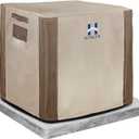 HAMLER Air Conditioner Cover, Outdoor AC Cover for Outside Units - 420D Heavy Duty Fabric Waterproof Winter AC Protector Central Unit Square Fits up to 24"L*24"W*30"H (24"L*24"W*30"H Brown & Beige)