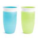 Munchkin Sippy Cups for Toddlers 1-3, Spill Proof Miracle 360 Cup, 10 Ounce, 2 Pack, Blue/Green
