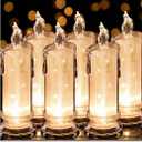 HAIDOLIANGE 6PCS Led Candles,Flameless Candles Battery Operated, Pillar Fake Candles,Velas Artificiales para Decoration for Valentine's Wedding Christmas Table Decorations (D2.5 x H7)