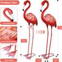 Shorayn Pink Flamingo Garden Statue Outdoor Decor Metal Yard Art Lawn Ornaments for Backyard Pond Patio Porch Outside Decorations,Large Size