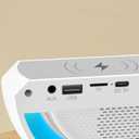 Smart Alarm Clock with Wireless Charging, 9.45" RGB Night Light Table Lamp, Bluetooth Speaker, Sound Machine, Sunrise Wake Up Light, Dimmable LED Lamp for Bedroom, Home Office, Dorm