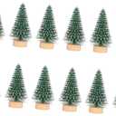 12pcs Mini Xmas Decor Lifelike Cedar Tabletop Trees for Home Decoration for Festive Christmas Atmosphere Soft Flocked Design (4.50X3.00X3.00CM)