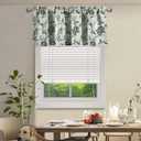 VOGOL Floral Valance for Kitchen Windows, Black Butterfly Pattern Light Filtering Valances for Living Room, Rod Pocket Window Treatment for Farmhouse, 42 x 18 Inches, 1 Panel