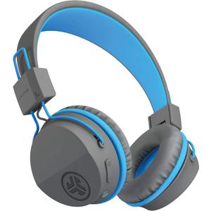 JLab JBuddies Studio Wireless On-Ear Kids Headphones, Graphite/Blue, 13 Hour Battery Life, Studio Volume Safe, Volume Limiter, Folding, Adjustable, Noise Isolation, with Mic