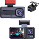 1080P Dash Camera for Car,3 Channel Dash Cam Front and Rear Inside G-Sensor, 3.16 IPS Screen, 24Hr Parking, 170Wide Angle, Loop Recording, IR Night Vision (A98 3channel)