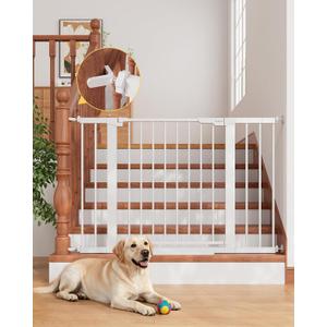InnoTruth 29.6-44.6 in Wide Baby Gate for Stairs and Doorways, White